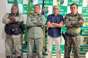 Agamenon Franco recebe comandantes da Polícia Militar para reforço na segurança (Foto: Reprodução/Redes Sociais)