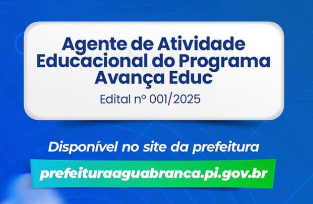 Água Branca convoca aprovados para Agente Educacional do Avança Educação