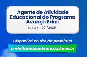 Água Branca convoca aprovados para Agente Educacional do Avança Educação (Foto: Reprodução/Redes sociais) Água Branca convoca aprovados para Agente Educacional do Avança Educação (Foto: Reprodução/Redes sociais)