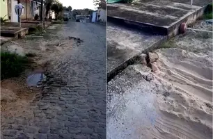 Águas de Teresina deixa obra mal feita e prejuízo para moradores na zona Sul (Foto: Reprodução)