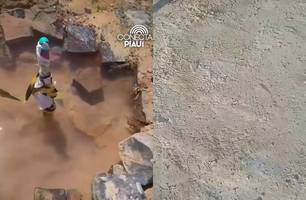 Após denunciar vazamento em bairro de Teresina, moradora tem problema resolvido (Foto: Reprodução) Após denunciar vazamento em bairro de Teresina, moradora tem problema resolvido (Foto: Reprodução)