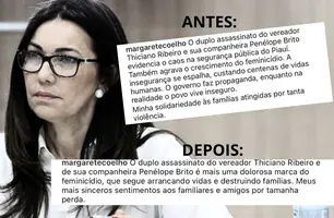 Após ser massacrada nas redes, Margarete edita postagem e exclui comentários (Foto: Conecta Piauí)