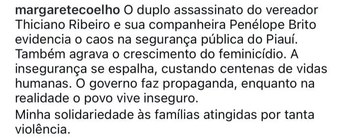 Após ser massacrada nas redes, Margarete edita postagem e exclui comentários
