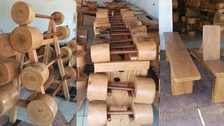 Artesão transforma madeira em equipamentos de academia no litoral do Piauí