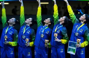 Brasil conquista prata inédita no conjunto geral durante o Mundial de Ginástica (Foto: Melogym/CBG/Direitos Reservados)