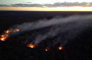 Brigadistas combatem incêndio de grandes proporções em Assunção do Piauí (Foto: Reprodução)