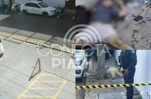Câmera flagra assassinato de casal em via pública no Centro de Teresina (Foto: Reprodução)