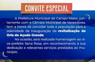 Campo Maior celebra inauguração da revitalização da Orla do Açude Grande (Foto: Reprodução/Redes sociais)