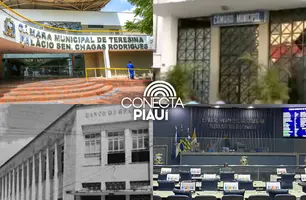 Diferentes sedes da Câmara Municipal de Teresina. (Foto: Montagem / Conecta Piauí.)