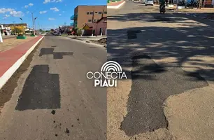 Esperantina realiza recuperação de trechos da Avenida Petrônio Portela (Foto: Reprodução)