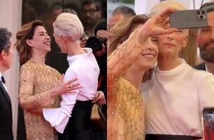 Fernanda Torres e Tilda Swinton protagonizam encontro carinhoso em Veneza (Foto: Reprodução) Fernanda Torres e Tilda Swinton protagonizam encontro carinhoso em Veneza (Foto: Reprodução)