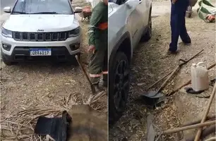 Garis afirmam que médico passou com carro por cima de ferramentas em Teresina (Foto: Reprodução)