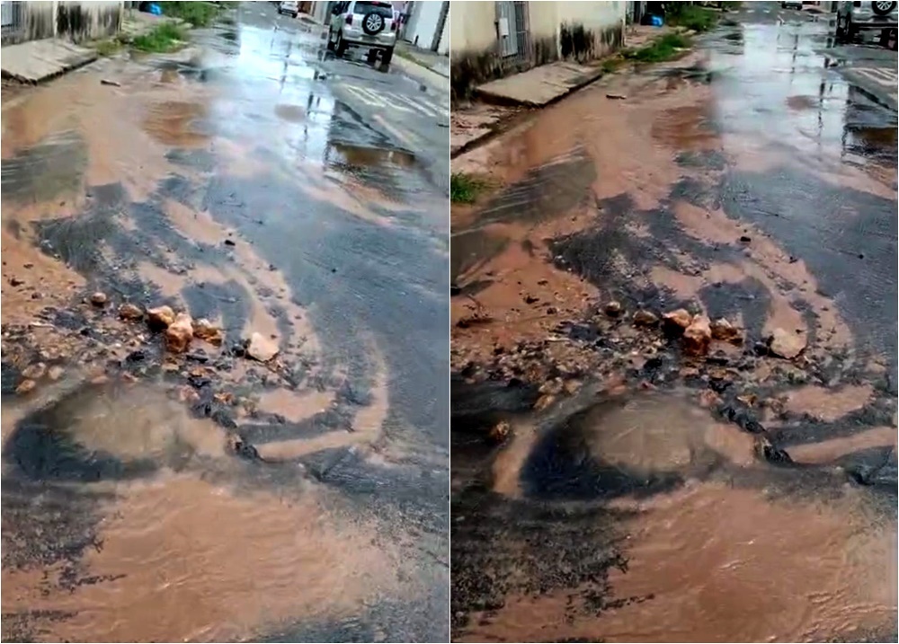 Grande vazamento de água revolta população na zona Norte de Teresina