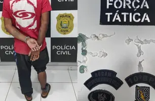 Homem é preso com cocaína durante patrulhamento no bairro Aeroporto, em Uruçuí (Foto: Divulgação/PMPI)