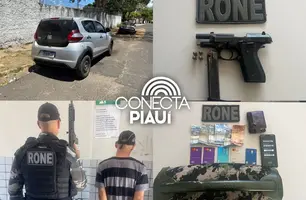 Homem é preso com pistola escondida em veículo na zona Norte de Teresina (Foto: Reprodução)