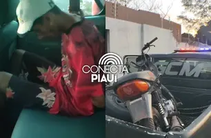 Homem é preso pilotando motocicleta roubada no centro de José de Freitas (Foto: Repórter 12/Conecta Piauí)