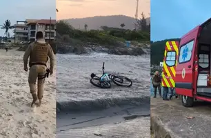 Homem mostra parte íntima para esposa de PM em praia e tenta fugir nadando no mar (Foto: Reprodução)