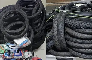 Imepi faz apreensão de pneus, fios e cabos elétricos no interior do Piauí (Foto: Reprodução)