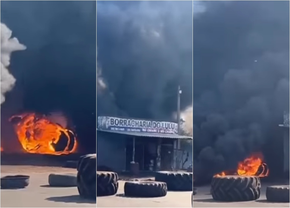 Incêndio atinge borracharia no Portal dos Cerrados, em Uruçuí