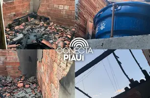 Incêndio atinge casa de avô da atleta nacional de badminton em Teresina (Foto: Reprodução/Corpo de Bombeiro)