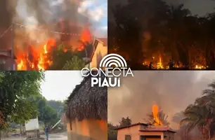 Incêndios avançam em bairros e comunidades de Monsenhor Gil e ameaçam famílias (Foto: Reprodução)
