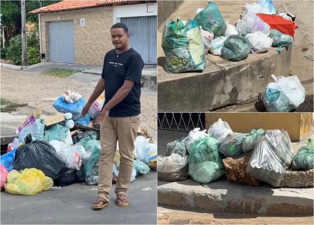 Influencer denuncia falta de coleta de lixo em Teresina: 'Tá podre'