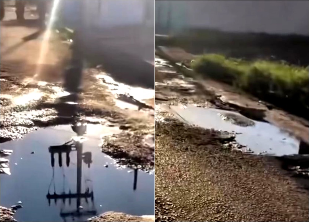 Moradores denunciam buraqueira e esgoto acumulado em rua de Timon