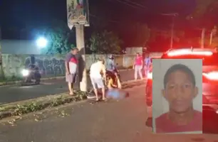 Motociclista perde controle e colide contra poste na zona Leste de Teresina (Foto: Reprodução)