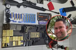 PM apreende arsenal em casa do homem que matou vereador e ex-GCM de Parnaíba (Foto: Reprodução)
