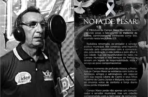 Prefeito de Campo Maior lamenta morte do radialista: 'O teu legado será eterno' (Foto: Reprodução)