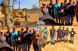 Prefeitura de Caracol realiza melhorias em campo de futebol no Povoado Cala-Boca (Foto: Reprodução)