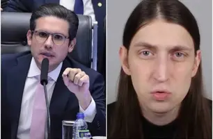 Presidente da Câmara, Hugo Motta e youtuber Felca. (Foto: Câmara dos Deputaods / Reprodução.)