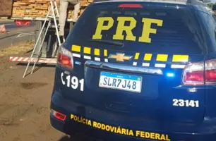 PRF apreende 32 m³ de madeira transportada com documentação irregular em Picos (Foto: Reprodução)