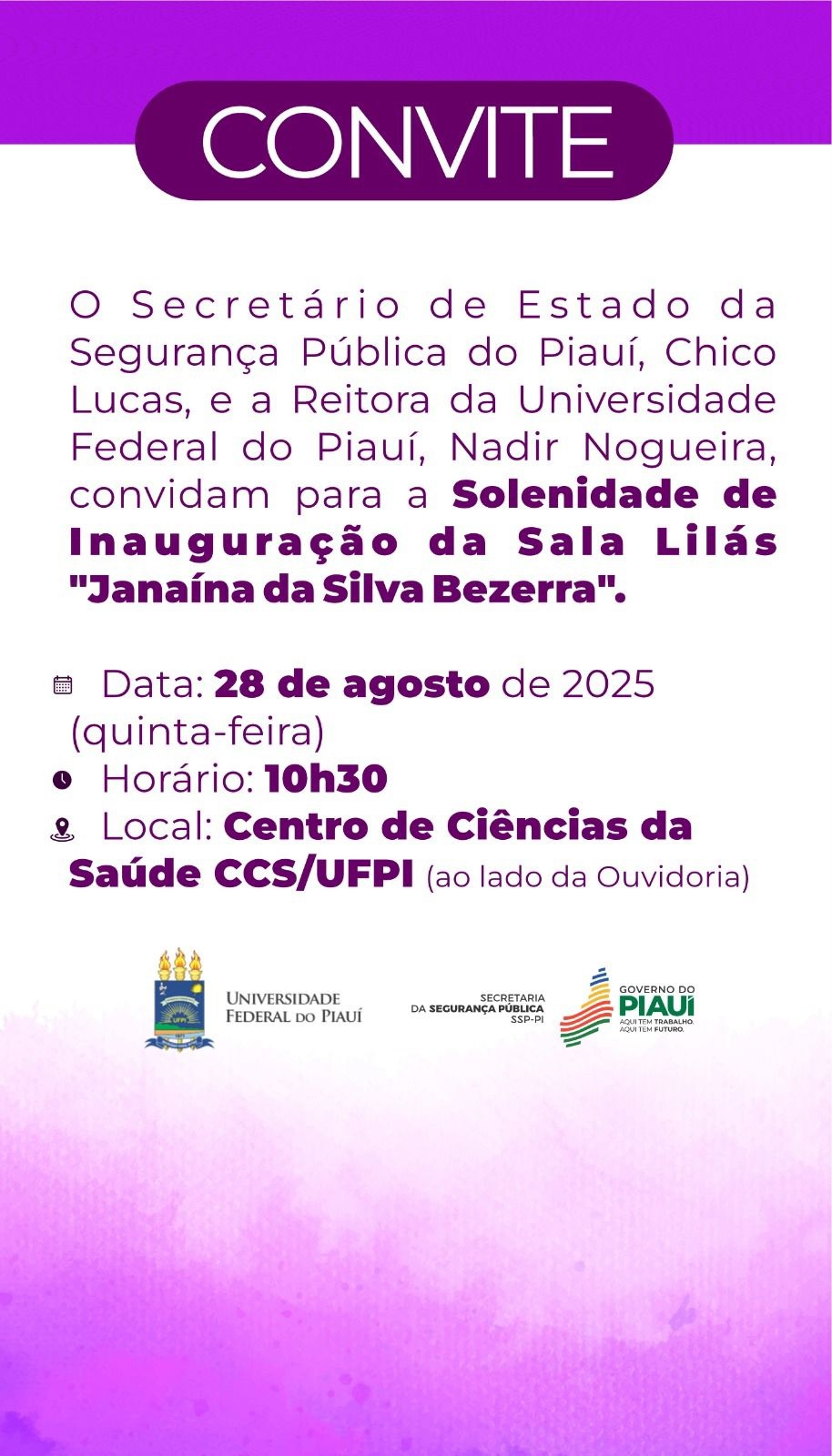 Sala Lilás é inaugurada na UFPI em parceria com SSP-PI