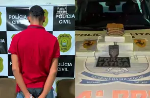 Adolescente de 17 anos é apreendido com oito tabletes de drogas em Oeiras (Foto: Reprodução)