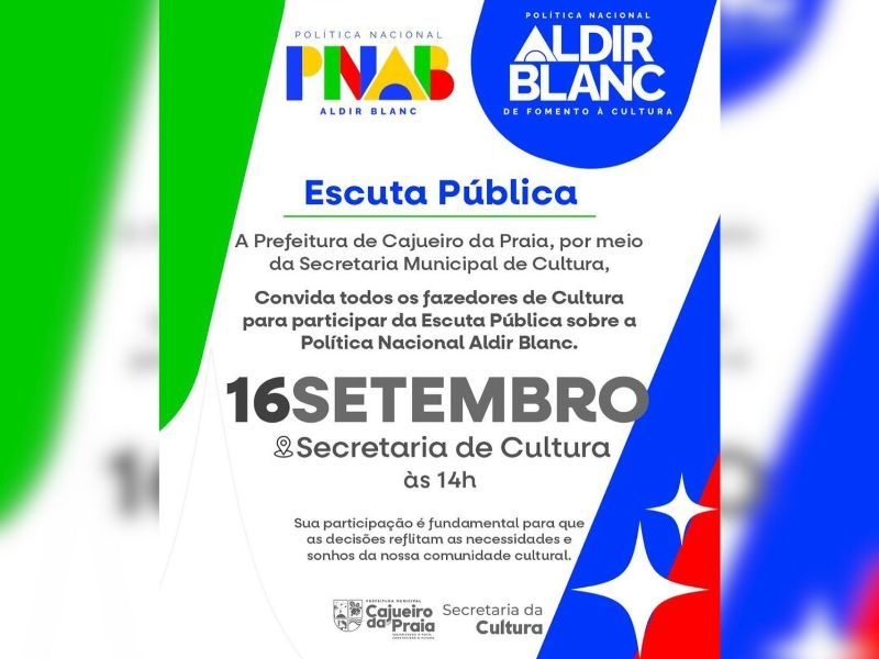 Cajueiro da Praia promove escuta pública sobre a Política Nacional Aldir Blanc