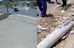 Câmera flagra acidente que deixou jovem morto após colisão na BR-316, em Teresina (Foto: Reprodução)