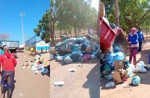 Catadores protestam contra desativação parcial do aterro sanitário de Teresina (Foto: Reprodução)