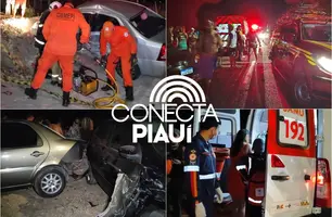 Colisão entre carros deixa jovem de 22 anos ferida em avenida de Parnaíba (Foto: Folha do Delta/Conecta Piauí)