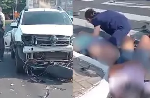 Colisão entre moto e carro deixa duas mulheres feridas na Avenida João XXIII (Foto: Reprodução)