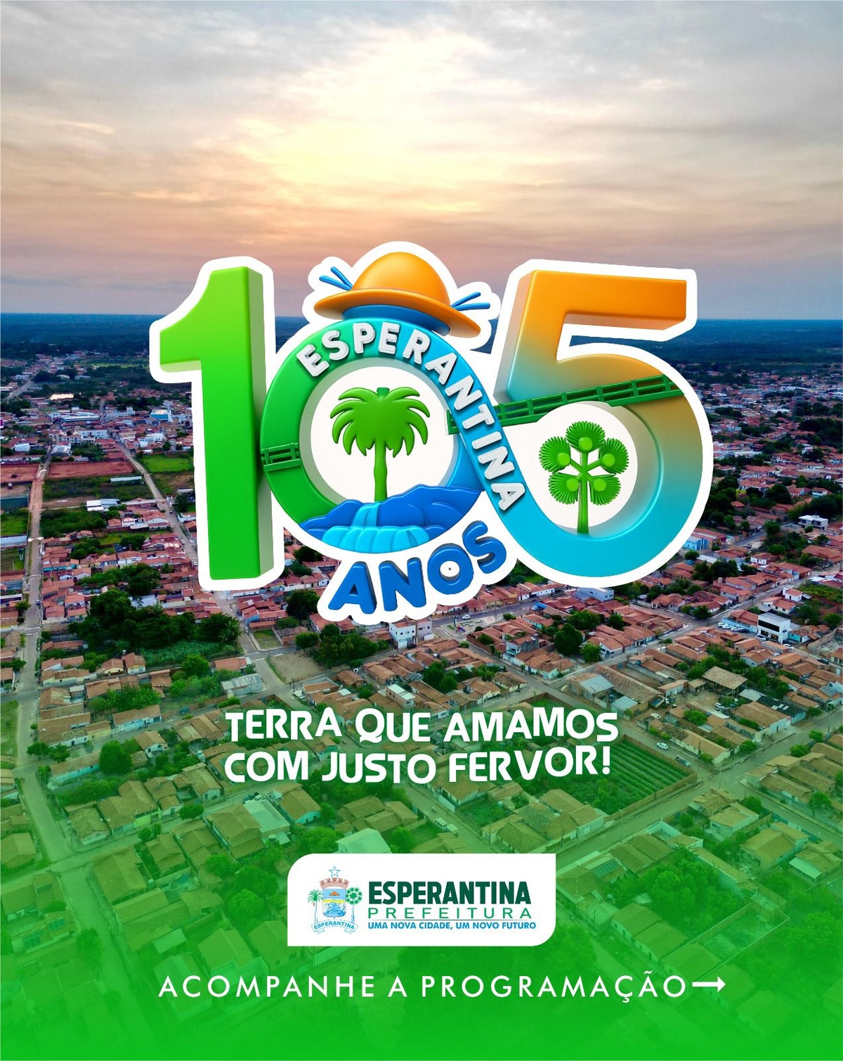 Confira a programação da Prefeitura de Esperantina alusiva aos 105 anos da cidade