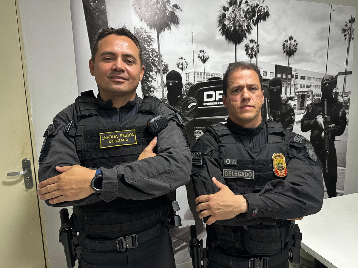 Coordenador do DRACO, delegado Laércio Evangelista e delegado Charles Pessoa