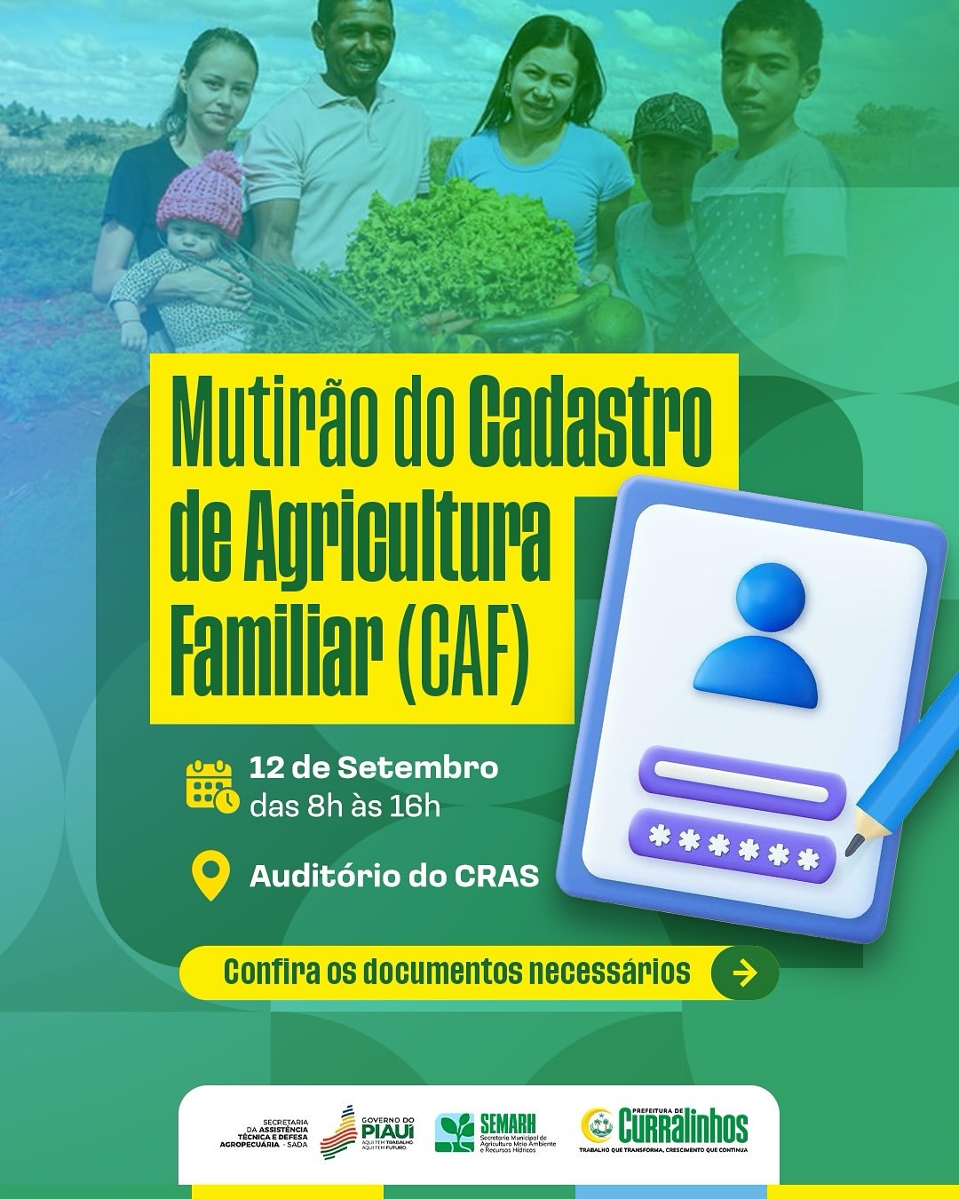 Curralinhos realiza mutirão do CAF no auditório do CRAS