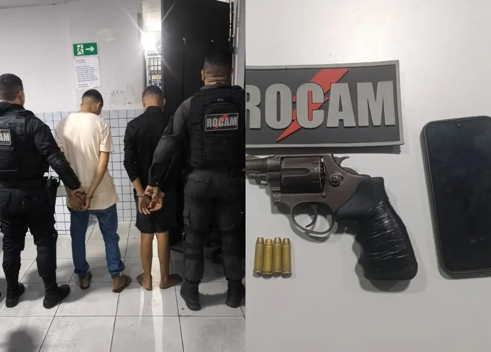 Dupla é presa com arma de fogo após perseguição policial na zona Leste de Teresina