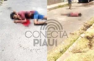 Homem é assassinado e corpo fica estendido em rua na zona Norte de Teresina (Foto: Reprodução)