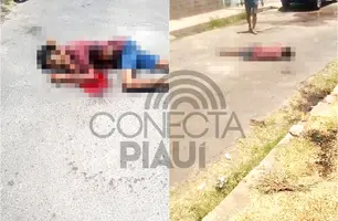 Homem é assassinado e corpo fica estendido em rua na zona Norte de Teresina (Foto: Reprodução)