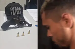 Homem é preso com revólver após denúncia de tiros na zona Sudeste de Teresina (Foto: Reprodução)