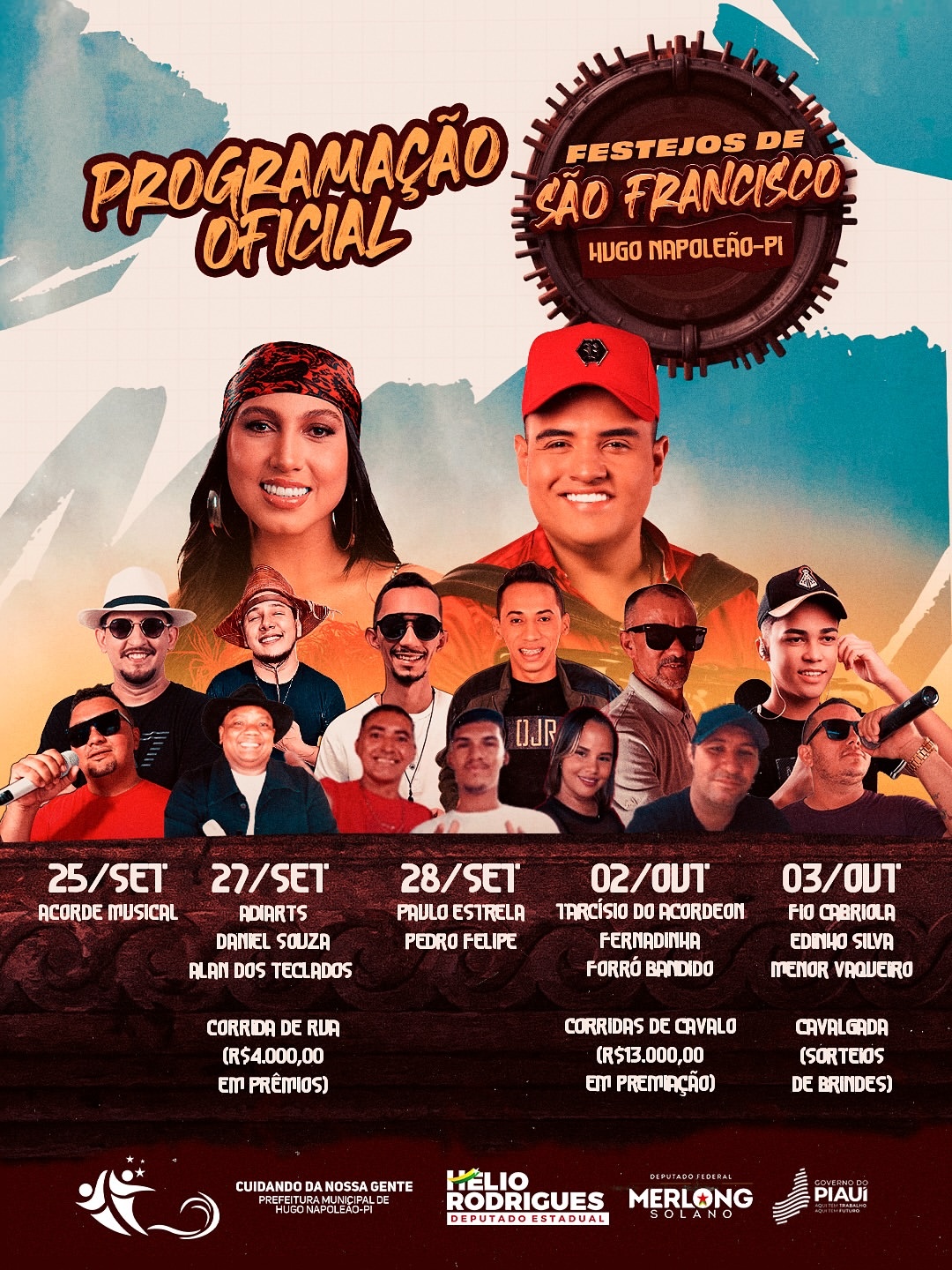 Hugo Napoleão divulga programação dos Festejos de São Francisco 2025