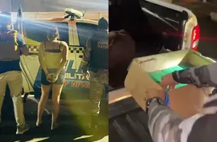 Jovem é presa com 15 tabletes de maconha ao desembarcar de ônibus em Picos (Foto: Divulgação/PMPI)