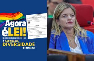 Lei de autoria da Deputada Gracinha Mão Santa oficializa Parada da Diversidade de Teresina no calendário do Piauí (Foto: Reprodução/Redes sociais)